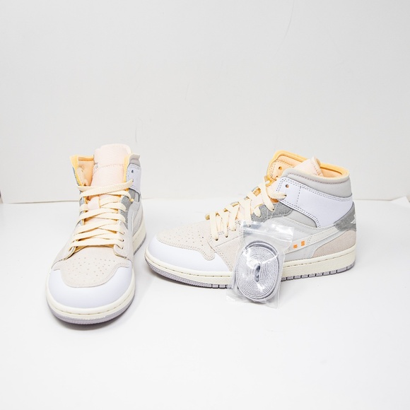 NEW Nike Air Jordan 1 Mid SE Craft DM9652-100 Inside Out White Grey Phantom Shoe